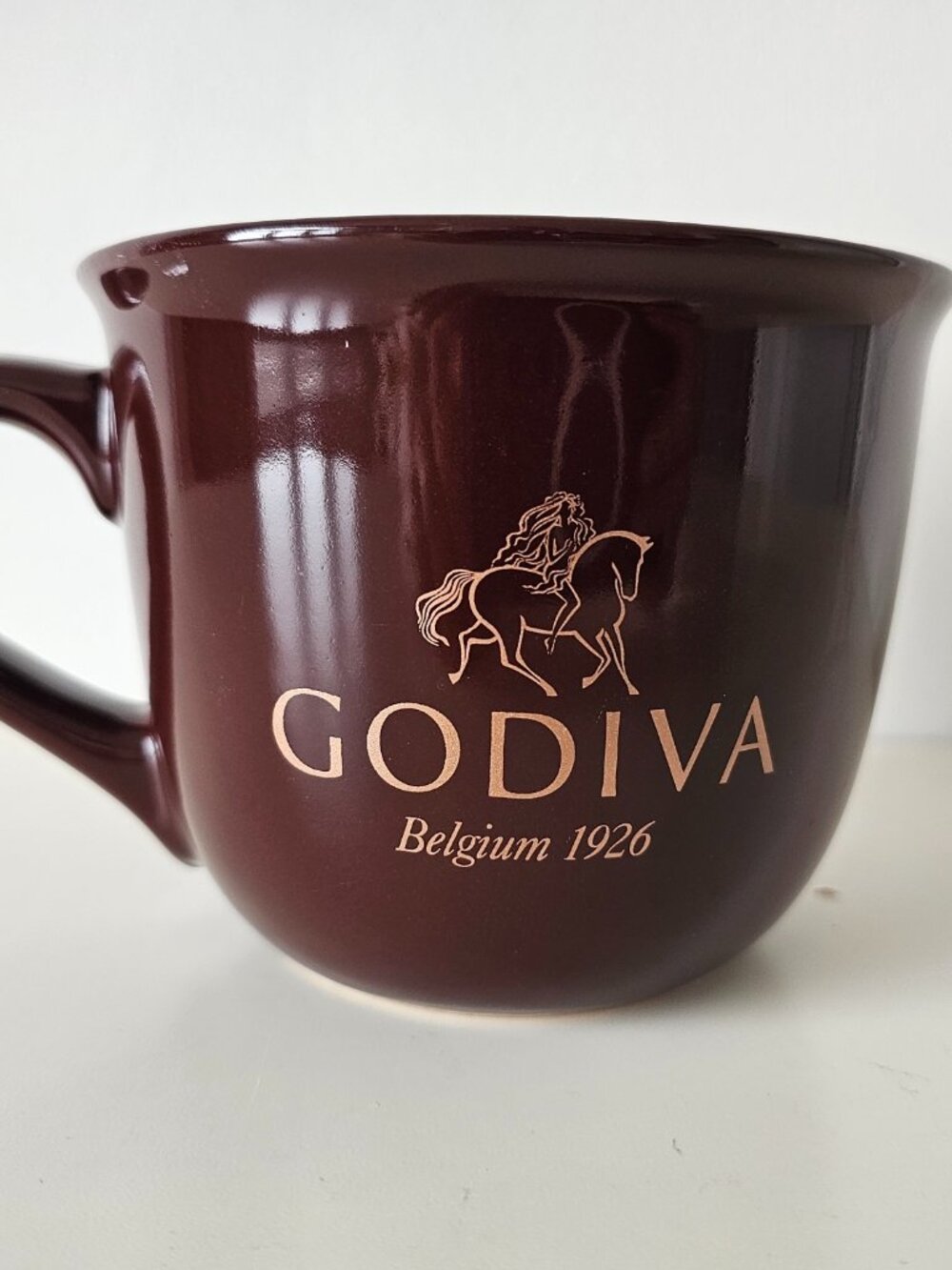 Godiva Belgium 1926 Brown with Gold Lady Godiva on Horseback Tea Coffee Mug